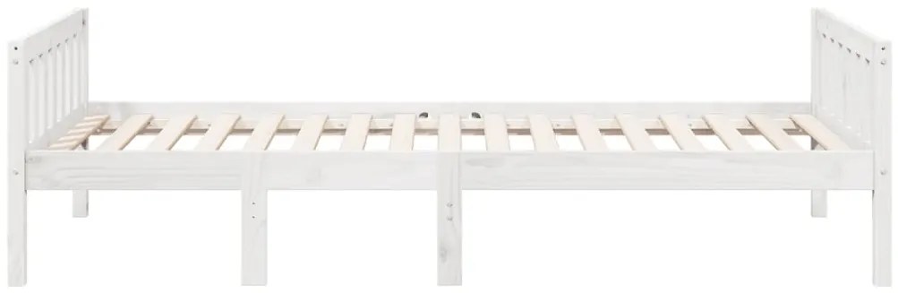 Cama de criança sem colchão 75x190 cm pinho maciço branco