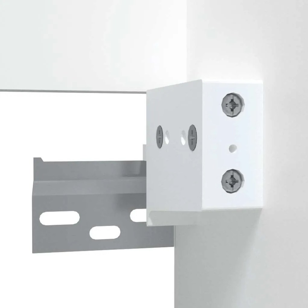 Armário de casa de banho com espelho madeira processada branco