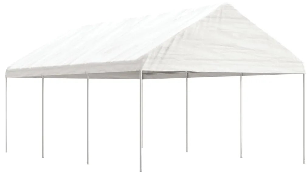 vidaXL Gazebo com telhado 6,69x4,08x3,22 m polietileno branco