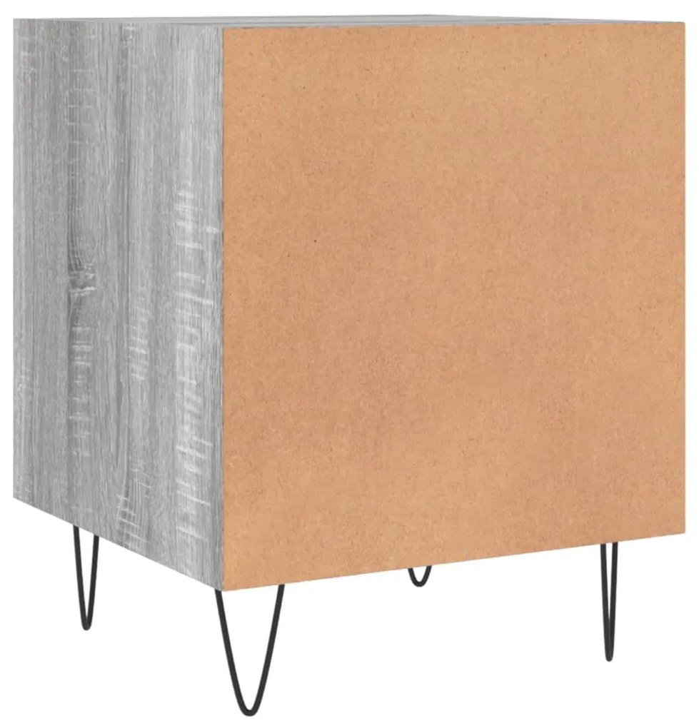 Mesa cabeceira 2pcs 40x40x50 cm madeira processada cinza sonoma