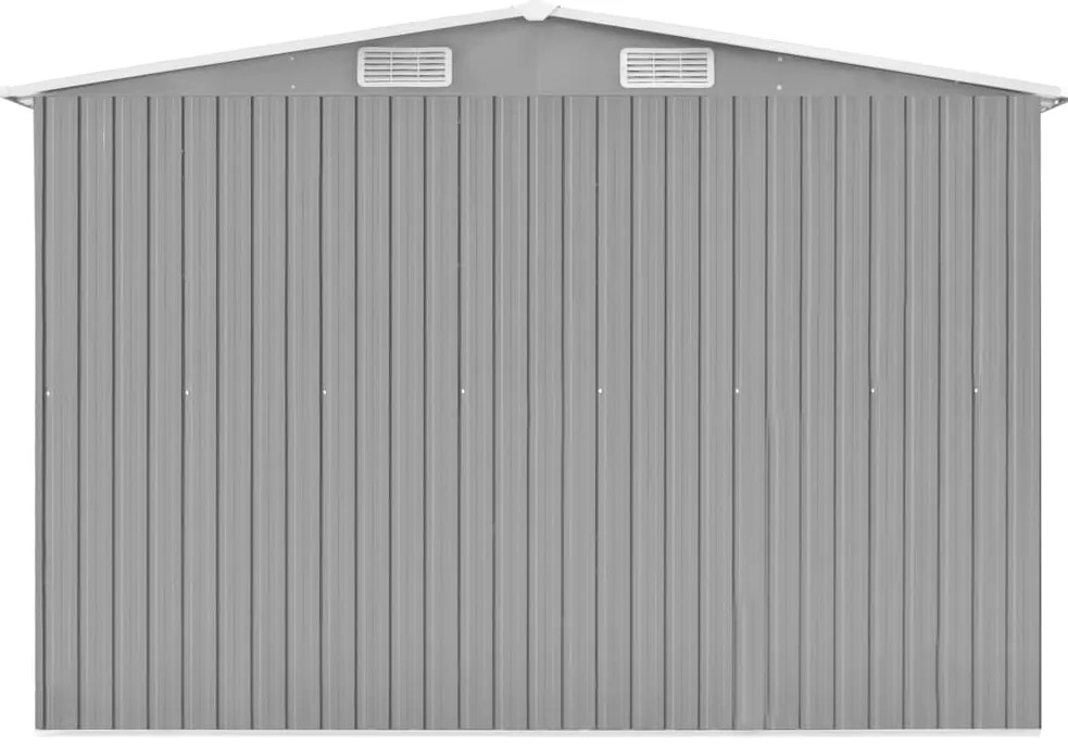 Abrigo de jardim 257x779x181 cm aço galvanizado cinzento
