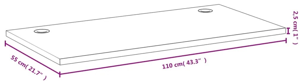 Tampo de secretária 110x55x2,5 cm bambu