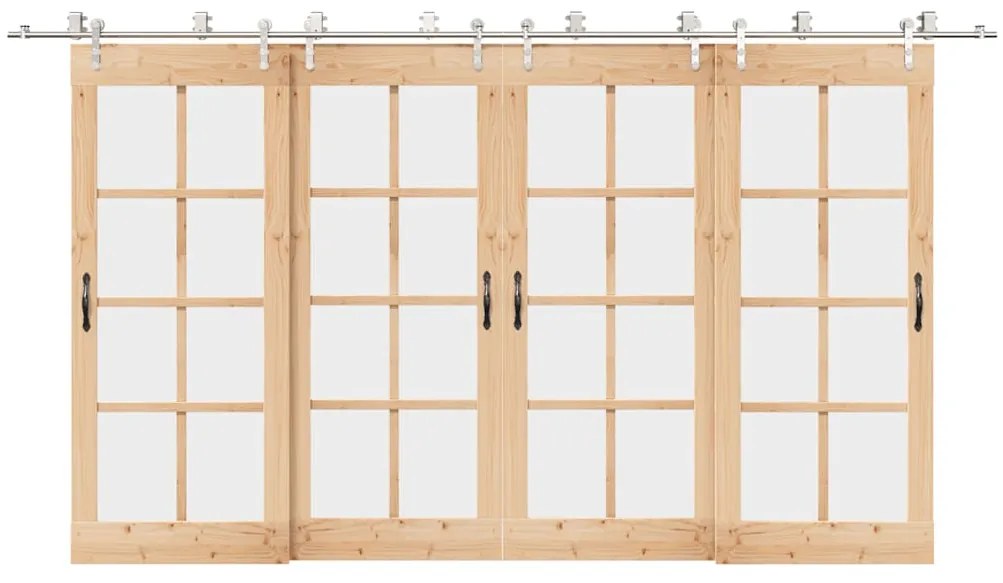 Kit ferragens p/ porta deslizante 400cm aço inoxidável prateado