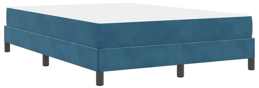 Cama box spring com colchão Azul Escuro 140 x 200 cm Veludo