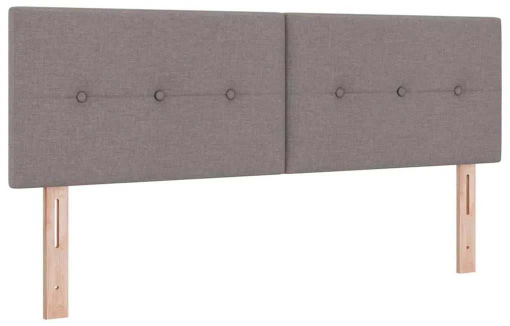 Cama Box Spring com Colchão e LED Taupe 140x200 cm Tecido