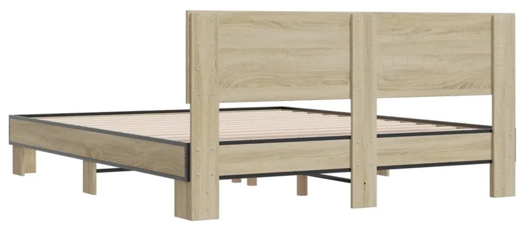 Estrutura de cama 150x200 cm derivados madeira/metal