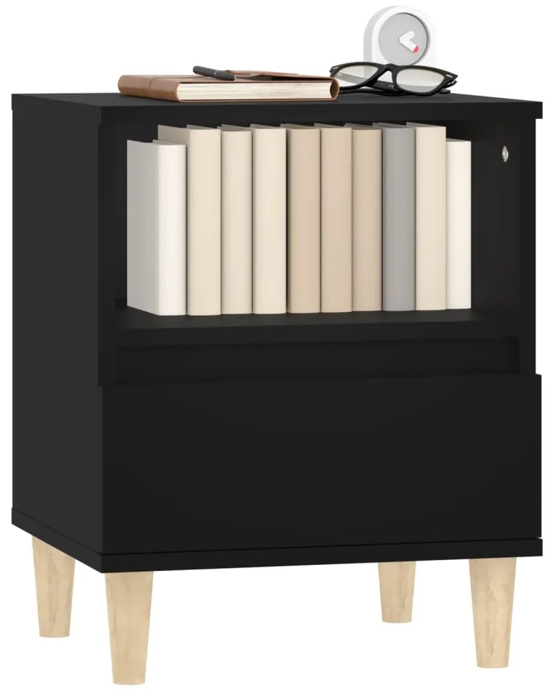 Mesas de cabeceira 2 pcs 40x35x50 cm preto