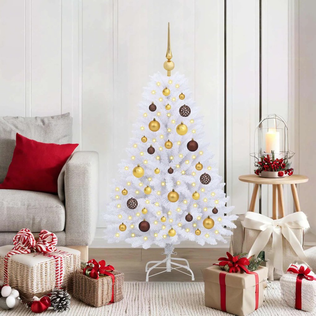 vidaXL Árvore de Natal Artificial 68 x 68 x 120 cm PVC e Metal