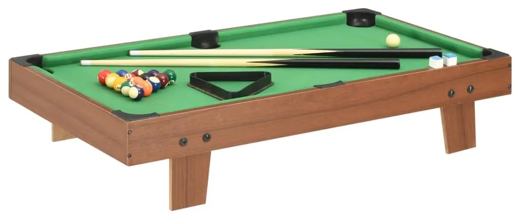 91947 vidaXL Mini mesa de bilhar 92x52x19 cm castanho e verde