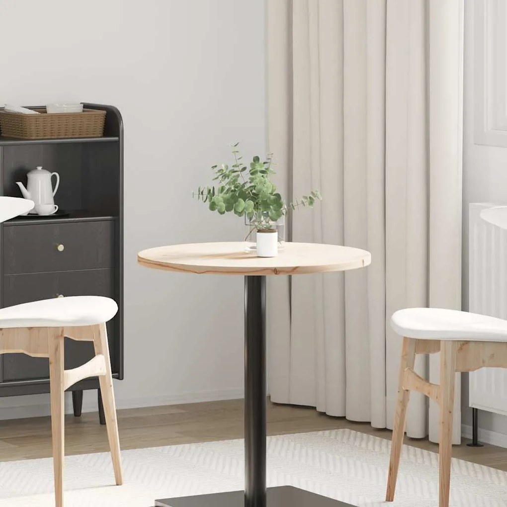 vidaXL Tampo de mesa pinho maciço Ø60x2,5 cm