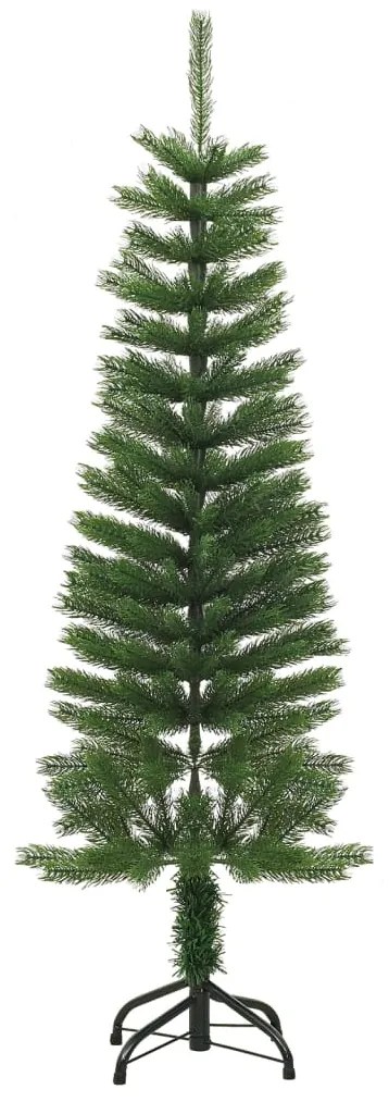 Árvore de Natal artificial fina com suporte PE 120 cm