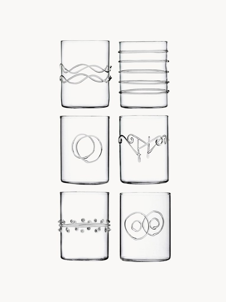 Copos de licor artesanais Deco' Clear, conjunto de 6