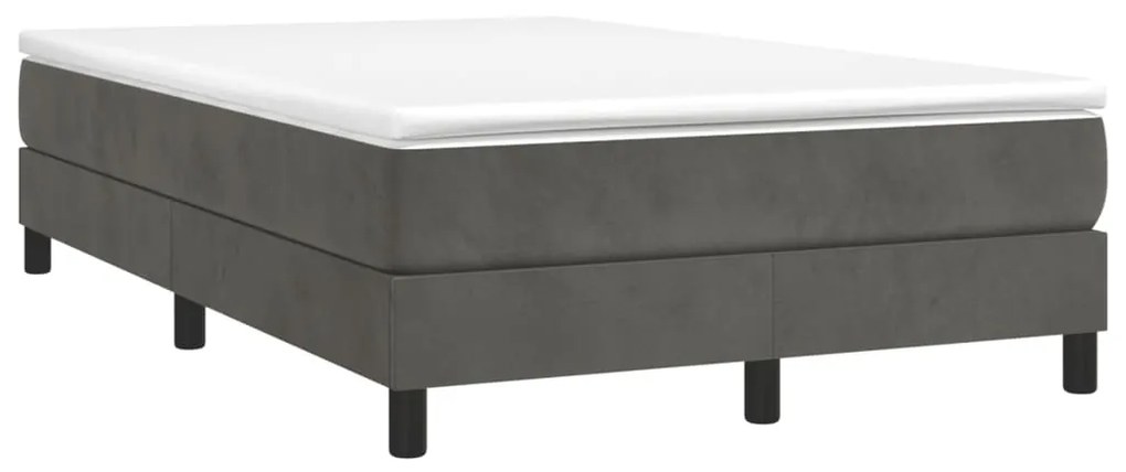 Estrutura de cama sem colchão 120x200 cm veludo cinzento-escuro