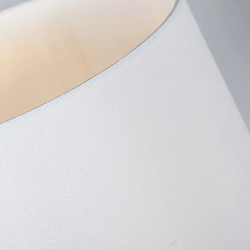 Candeeiro de mesa preto com abajur branco 35 cm ajustável - Parte Moderno