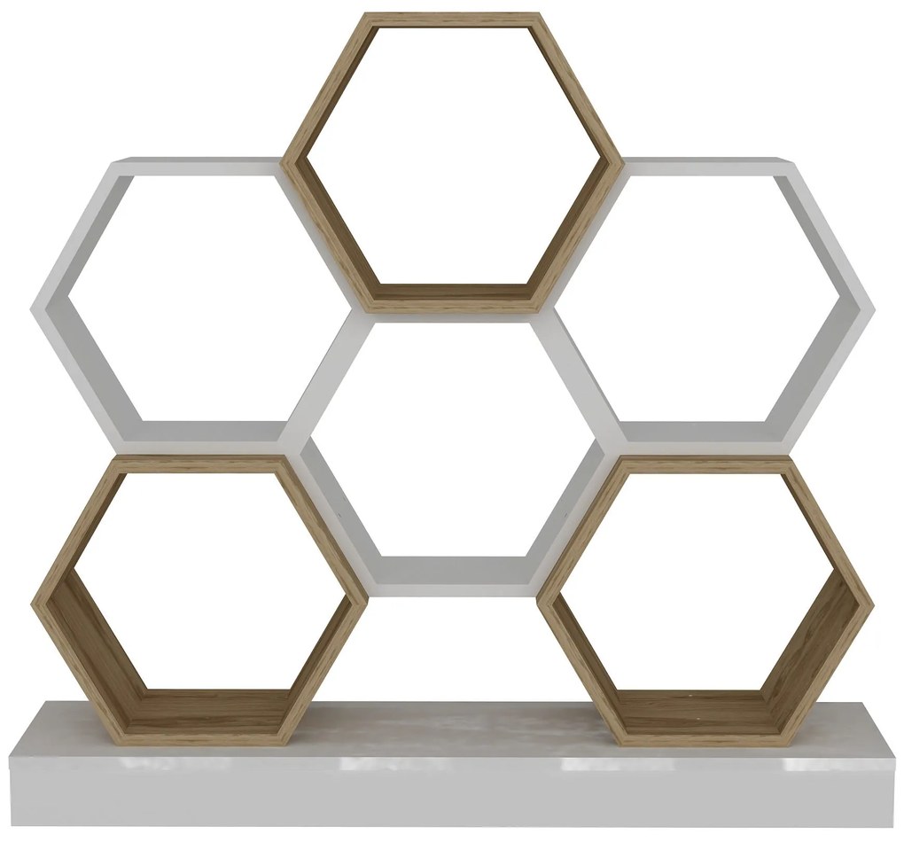 Estante Cicek – Branco Carvalho – 120x29,5x109 cm