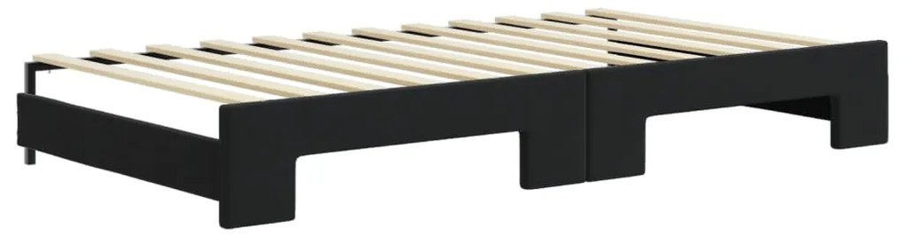 Sofá-cama com gavetão 100x200 cm veludo preto
