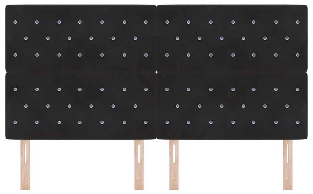 Cabeceira de LED Preta 90 cm em Veludo