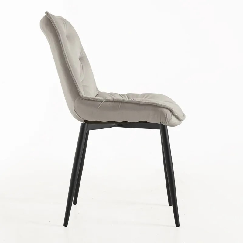 Cadeira Miska Veludo - Cinza claro