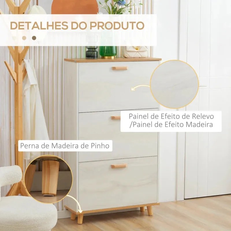 Sapateira Maurice com 3 Gavetas - Design Nórdico