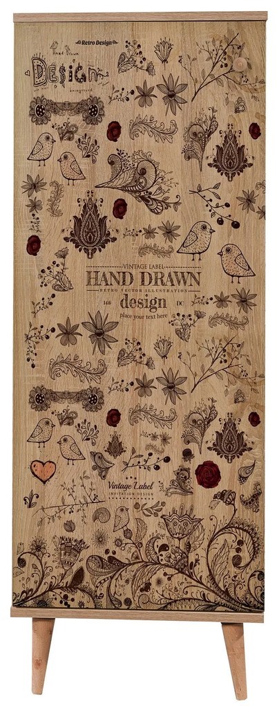 Armário para Calçado Filinta – Carvalho Sonoma – 50x135x38 cm
