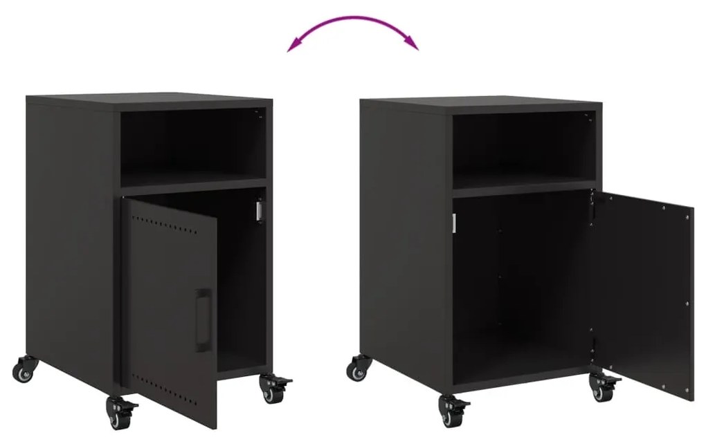 Mesa de cabeceira 36x39x59 cm aço preto