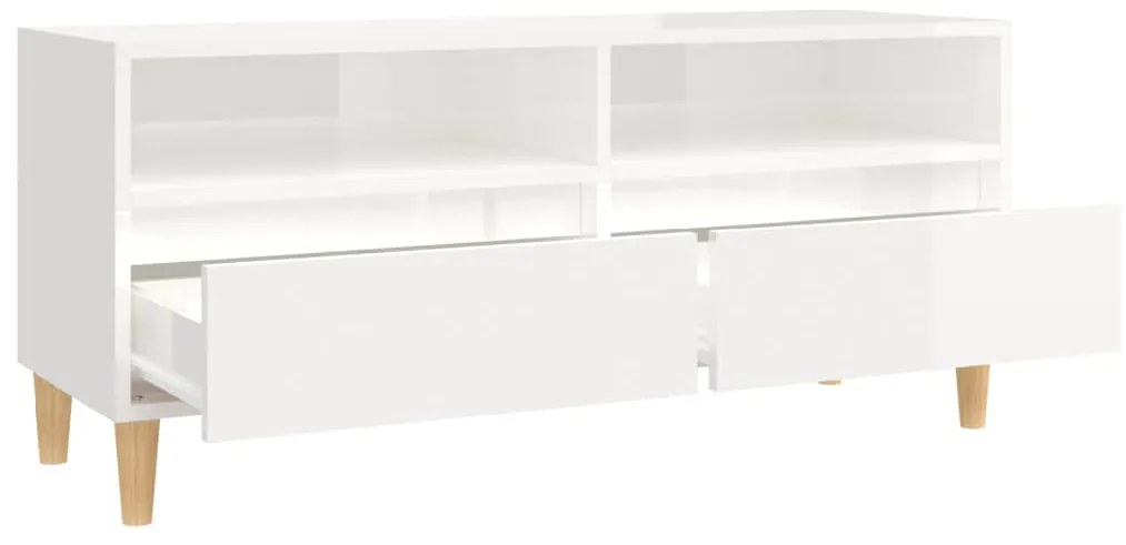 Móvel p/ TV 100x34,5x44,5 cm derivados madeira branco brilhante