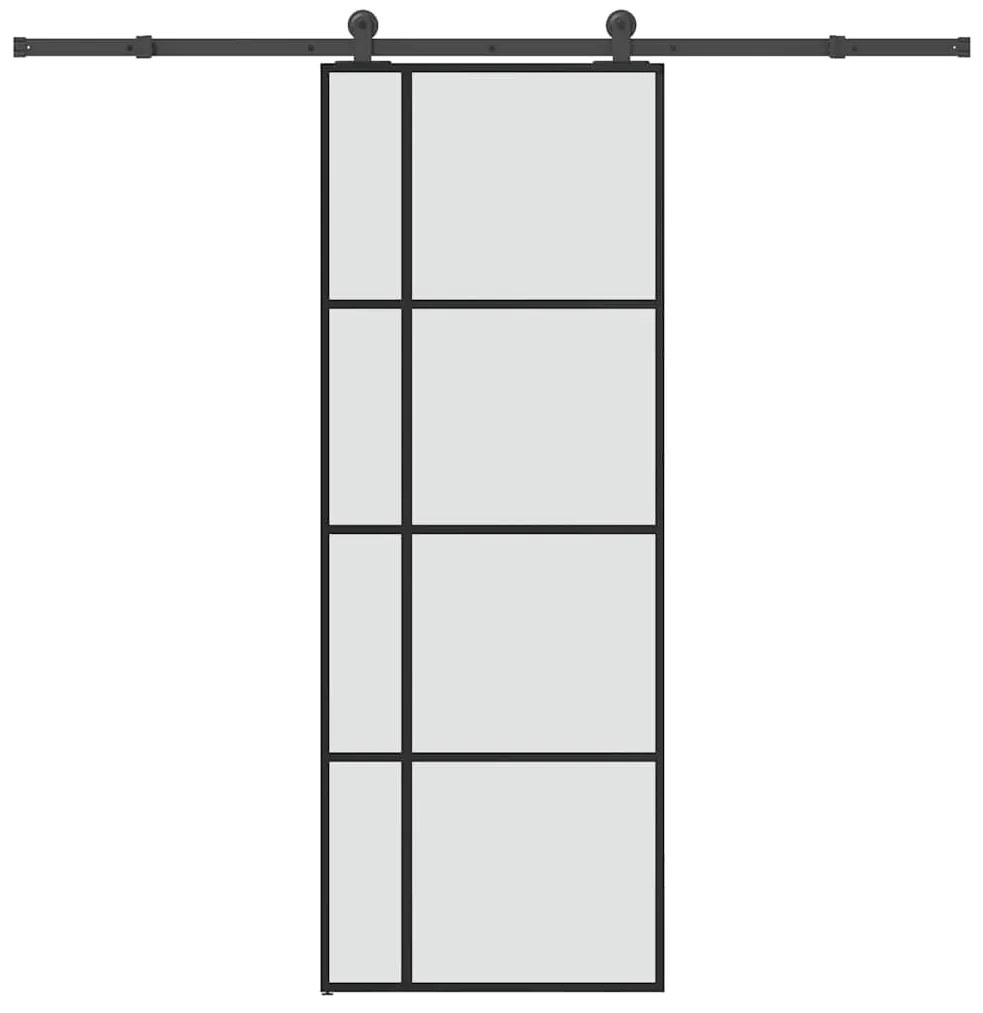 vidaXL Porta deslizante c/ conj. ferragens 76x205cm vidro ESG/alumínio