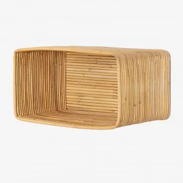 Mesa de cabeceira flutuante em rattan Feyrat Madeira Natural - Sklum