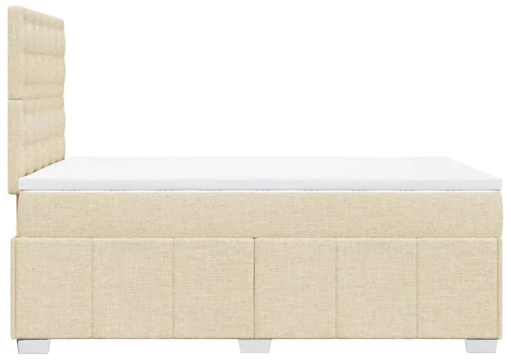 Cama boxspring com colchão 120x190 cm tecido cor creme