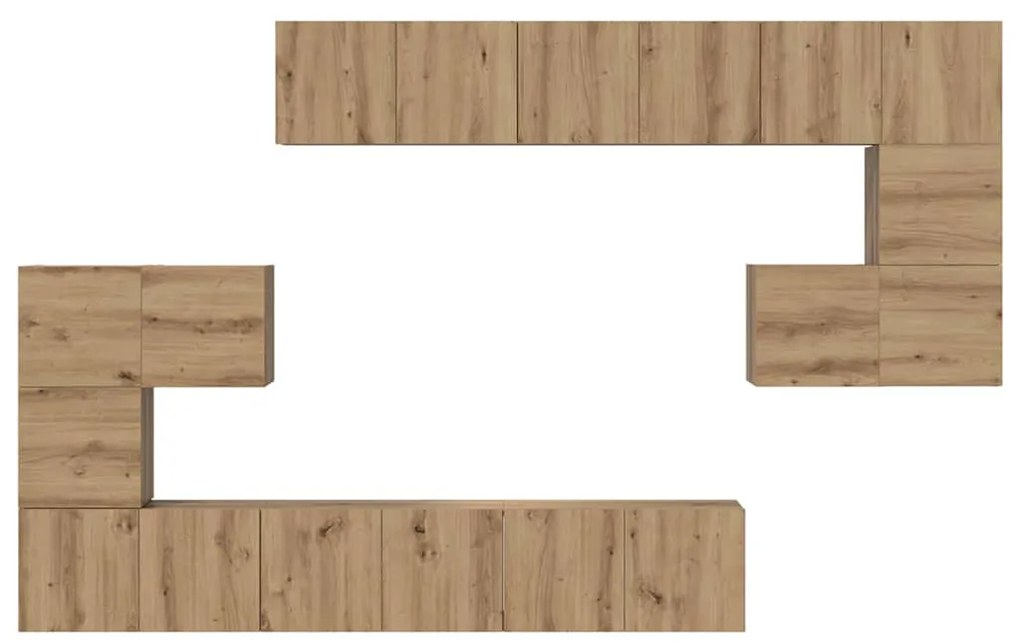 Conjunto de móvel de TV 10 pcs carvalho artisiano