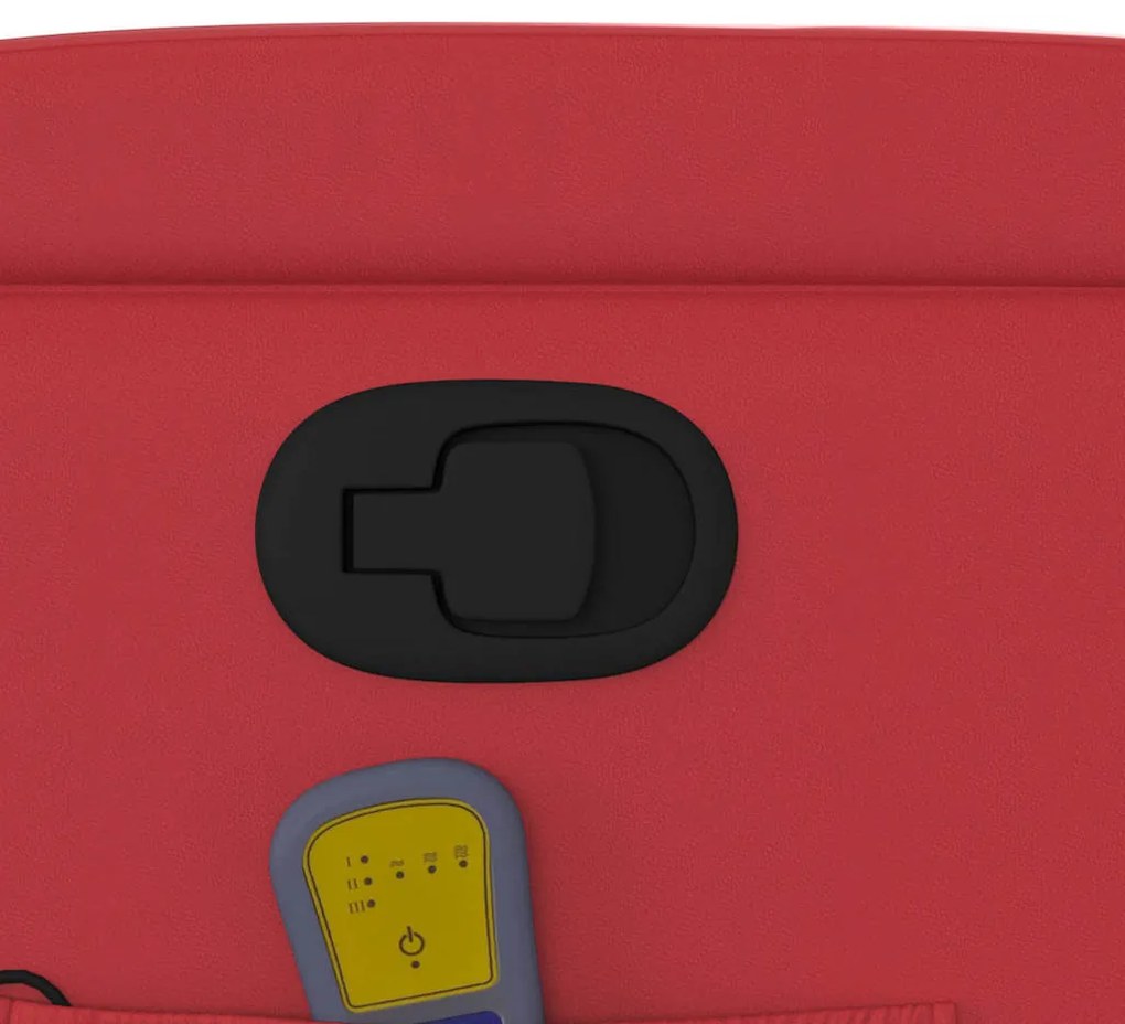 Poltrona de massagens reclinável couro artificial vermelho