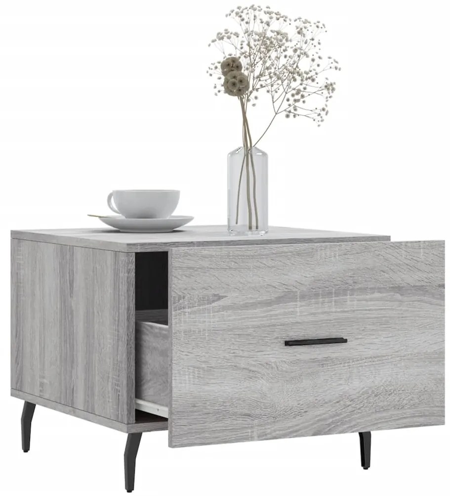 Mesas de centro 2 pcs 50x50x40 cm madeira proc. sonoma cinza