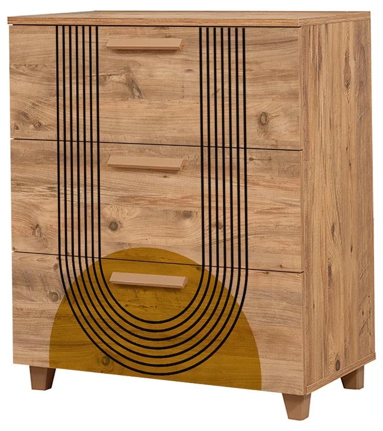 Cômoda Leva Gravis – Pinho Atlântico – 80x95x43 cm