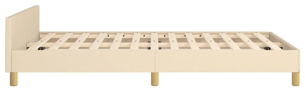Estrutura de cama sem colchão 120x200 cm tecido cor creme