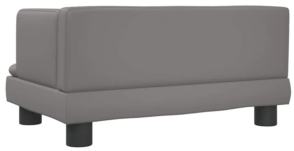 Cama para cães 60x40x30 cm couro artificial cinzento