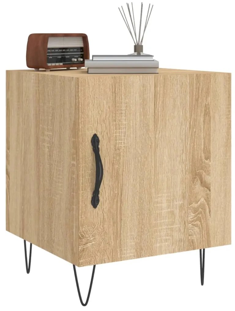 Mesa cabeceira 2pcs 40x40x50cm deriv. madeira carvalho sonoma