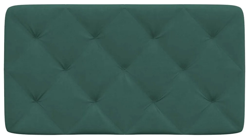 Almofadão de cabeceira 80 cm veludo verde-escuro