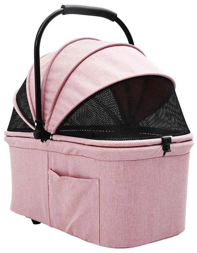 Carrinho de Pet Dobrável Rosa 78 x 54 x 101 cm Tecido Oxford