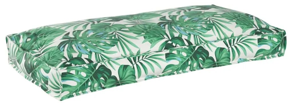 Almofada de pallet para assento e costa, estampa de folhas 120x60x12 c