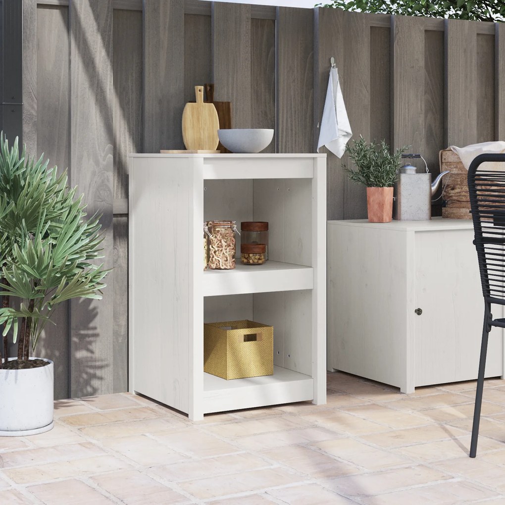vidaXL Armário de Cozinha Externo Branco 55x55x92 cm Madeira de Pinho Sólido