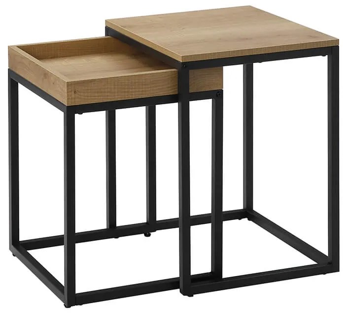 Mesa de sala estreita com estrutura metálica, estilo industrial | VASAGLE | 45 x 40 x 55 cm | castanho rústico | LNT02N.