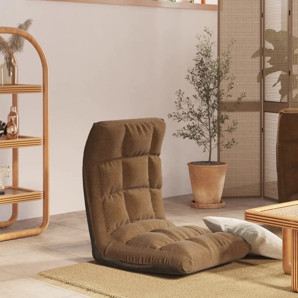 vidaXL Colchão/cadeira de piso dobrável tecido castanho