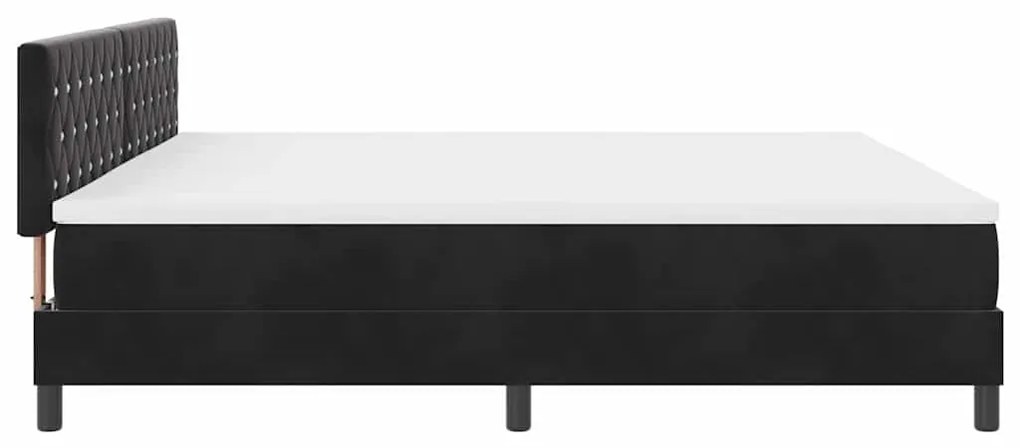 Cama Box Spring vidaXL com Colchão &amp; LED Preto 200x200 cm Veludo