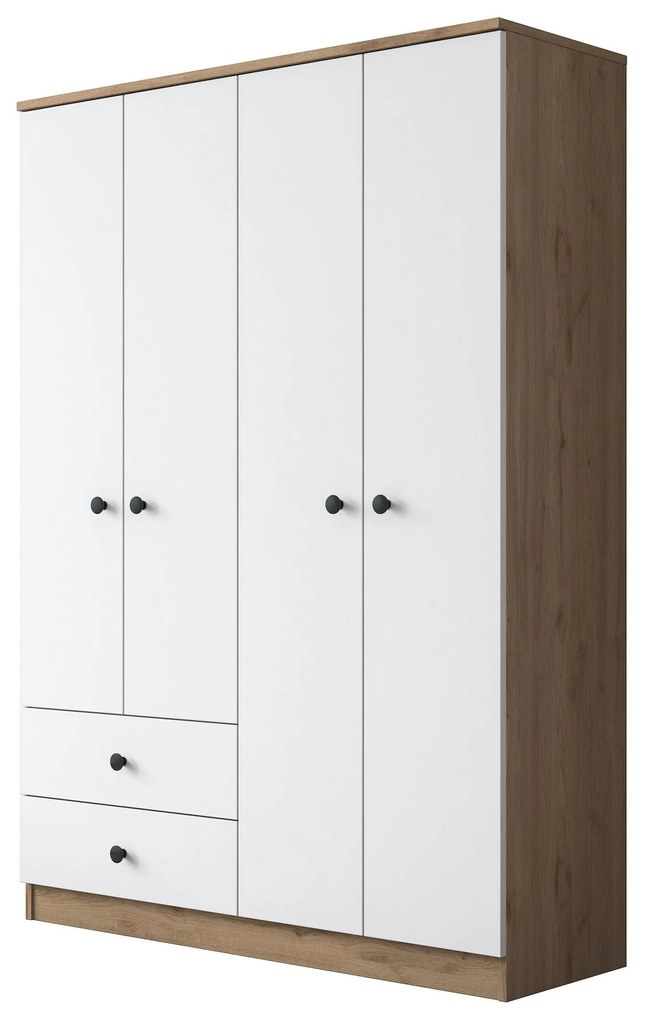 Guardarropa BA108 – Nogueira e Branco – 120x170x42,5 cm