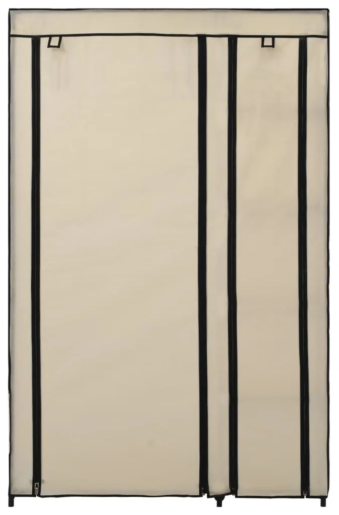 Roupeiro dobrável 110x45x175 cm tecido creme