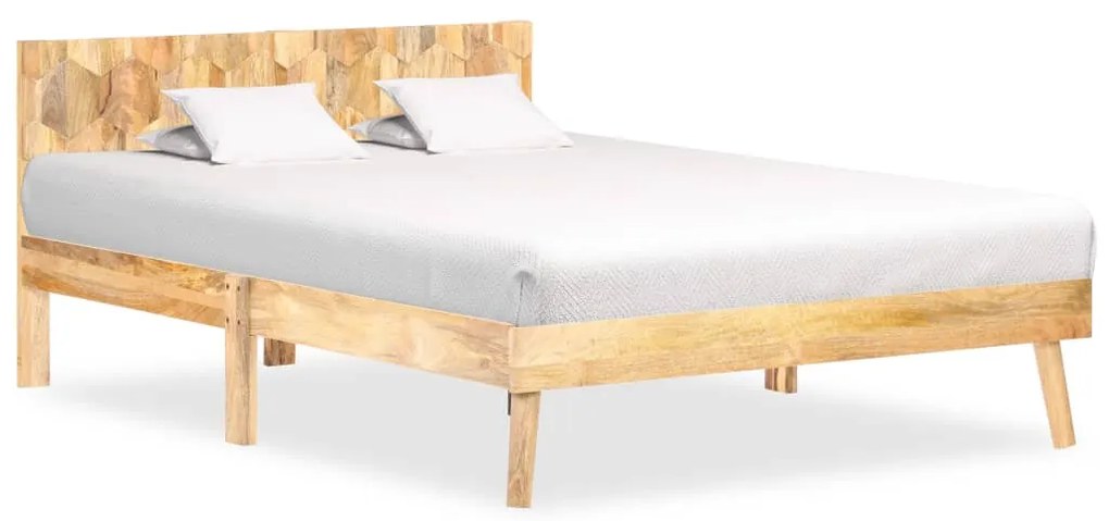 vidaXL Estrutura de cama 120x200 cm madeira de mangueira maciça
