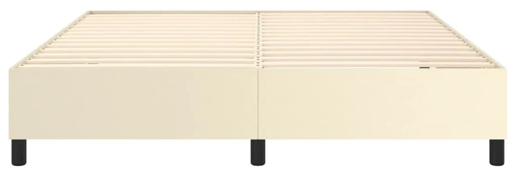 Estrutura de cama 160x200 cm couro artificial cor crème