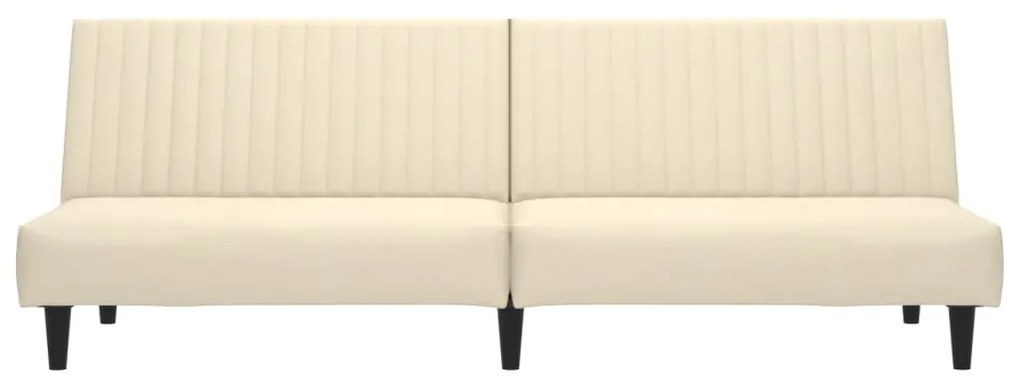 Sofá-cama de 2 lugares veludo cor creme