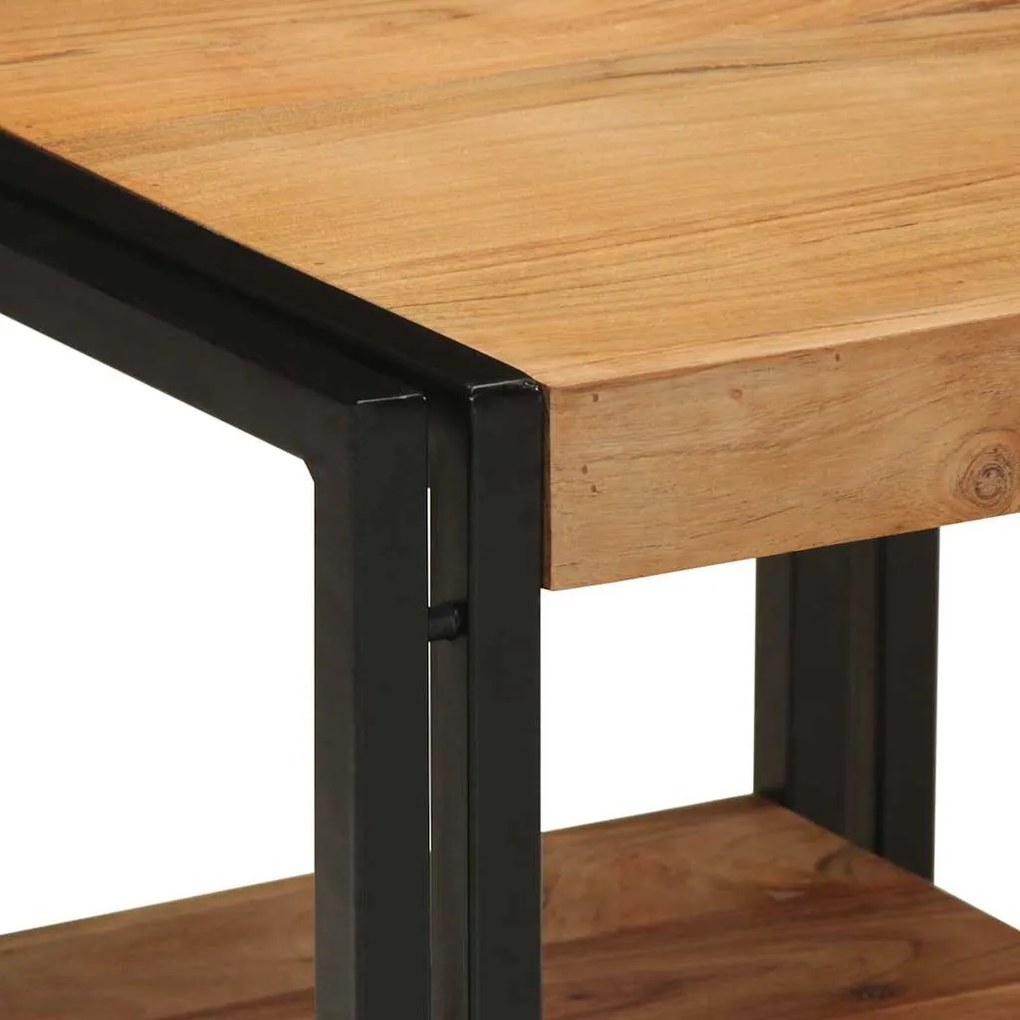 Mesa de Café vidaXL 40x50x38 cm Madeira Sólida de Acácia