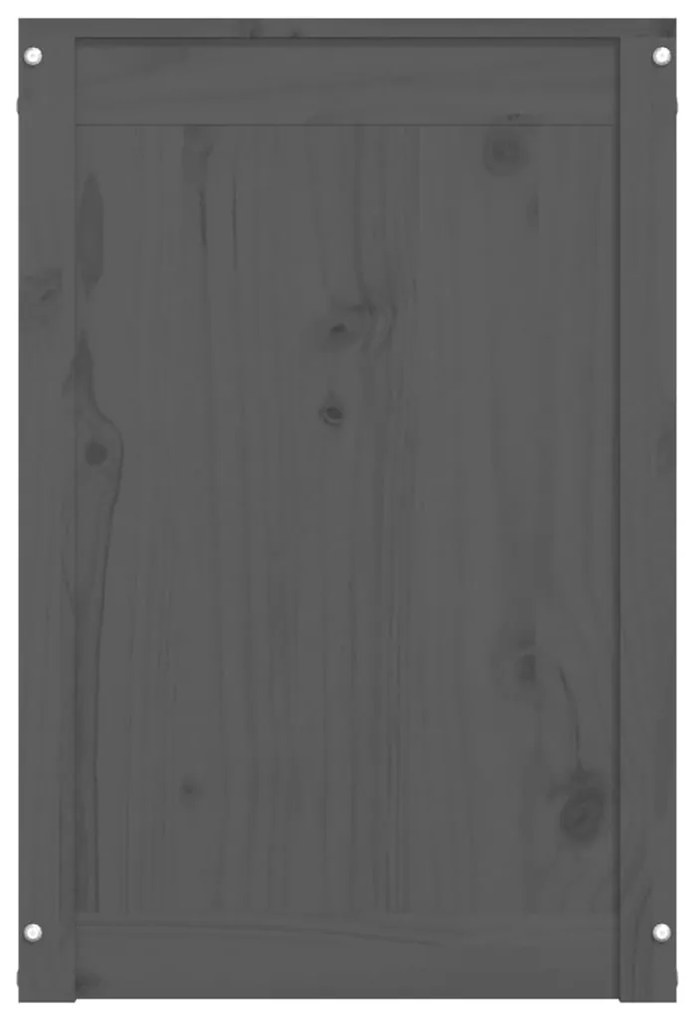 Caixa para roupa 88,5x44x66 cm madeira de pinho maciça cinzento